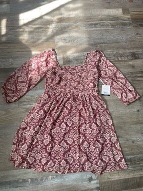 NWT Lauren Conrad Dusty Rose Floral Square-Neck Mini Dress